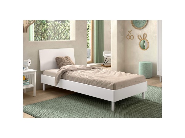 Forrest Μονό Κρεβάτι Λευκό σε  ξύλο οξιάς με ξύλινο προσκέφαλο